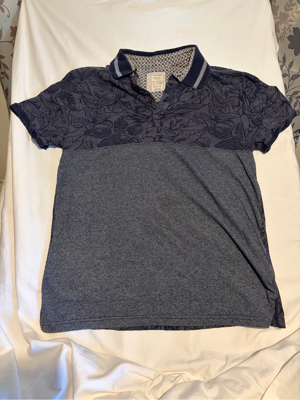 Alexander Julian Navy Floral-Panel Polo